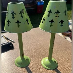 Pair of rustic candleholders